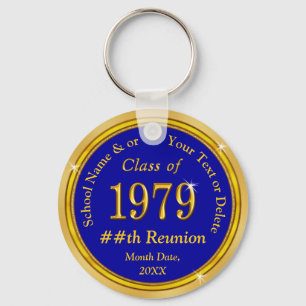 Cheap Blue and Gold, Class of 1980 Reunion Ideas Keychain