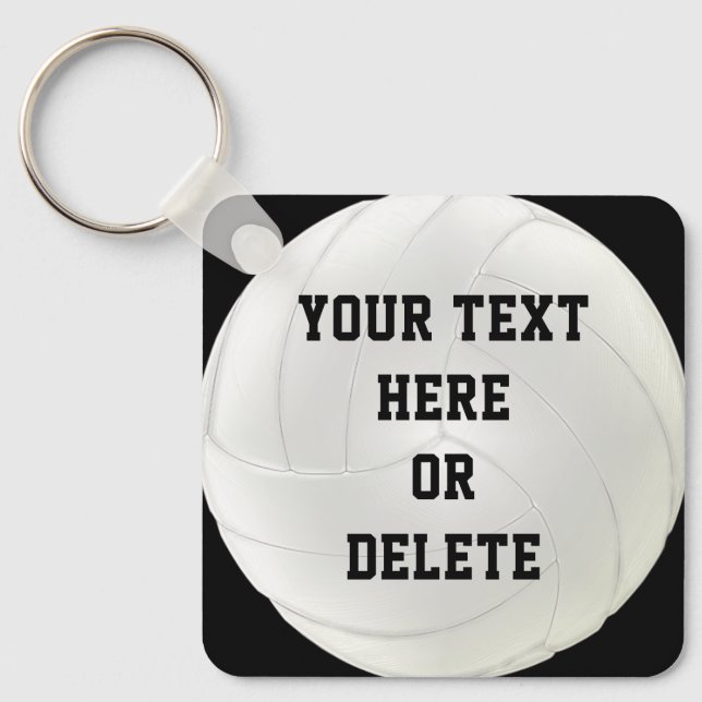 Cheap Bulk Volleyball Gifts YOUR TEXT or DELETE IT Keychain (Front)