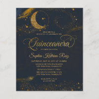 Cheap Celestial Midnight Blue Stars Quinceanera