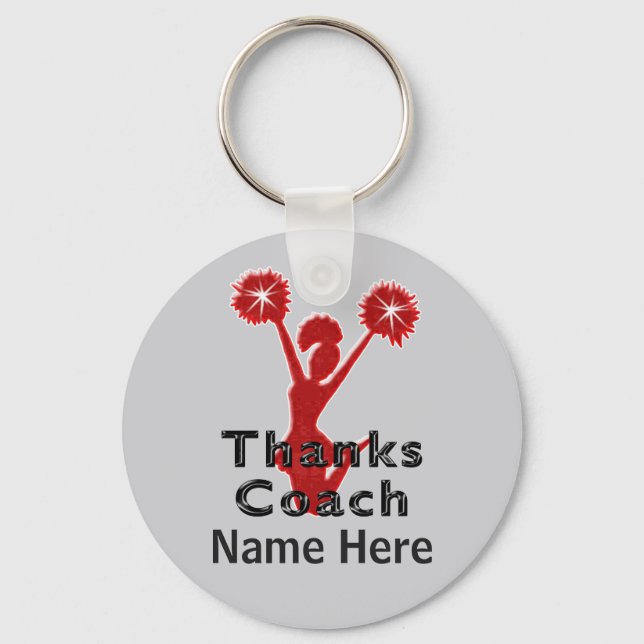 Cheap Cheer Coach Gifts PERSONALIZED Keychain (Front)