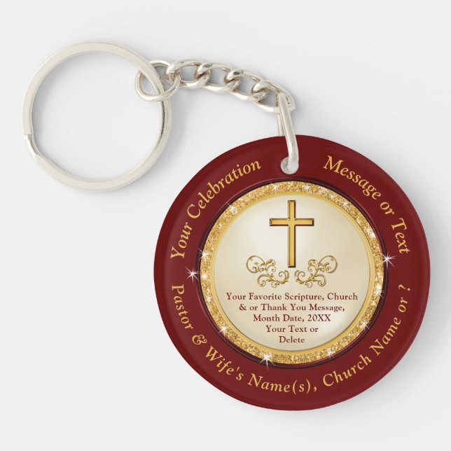 Cheap Christian Gifts for Friends, Pastor, Anyone Keychain (Front)