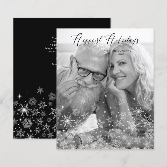 Cheap Christmas Snowflakes Happiest Holidays Photo (Front/Back)