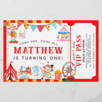 Cheap Circus Carnival Show Ticket Cute Birthday