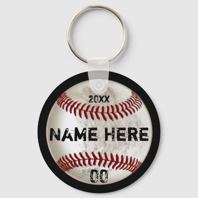 Cheap Dirty look Personalized Baseball Keychains (Front)