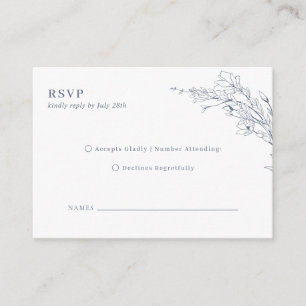 CHEAP Elegant Azure Floral Wreath Monogram Wedding Enclosure Card
