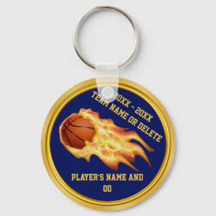 Cheap Flaming Personalized Basketball Keychains