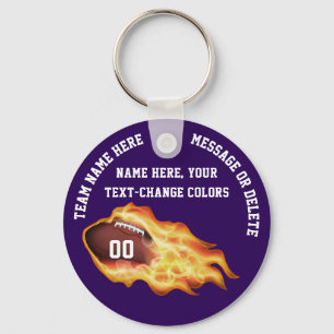 Cheap Football Keychains, 3 Text Boxes, Your Text Keychain