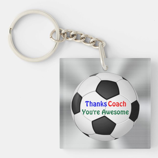 Cheap Gifts for Soccer Coaches, Soccer Keychains (Front)