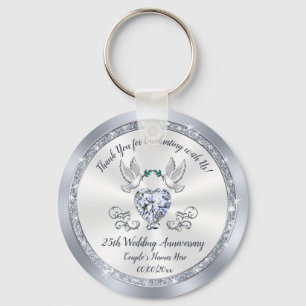Cheap Gorgeous, 25th Wedding Anniversary Favours, Keychain