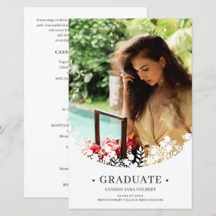 Cheap Graduate Elegant Floral Frame Photo