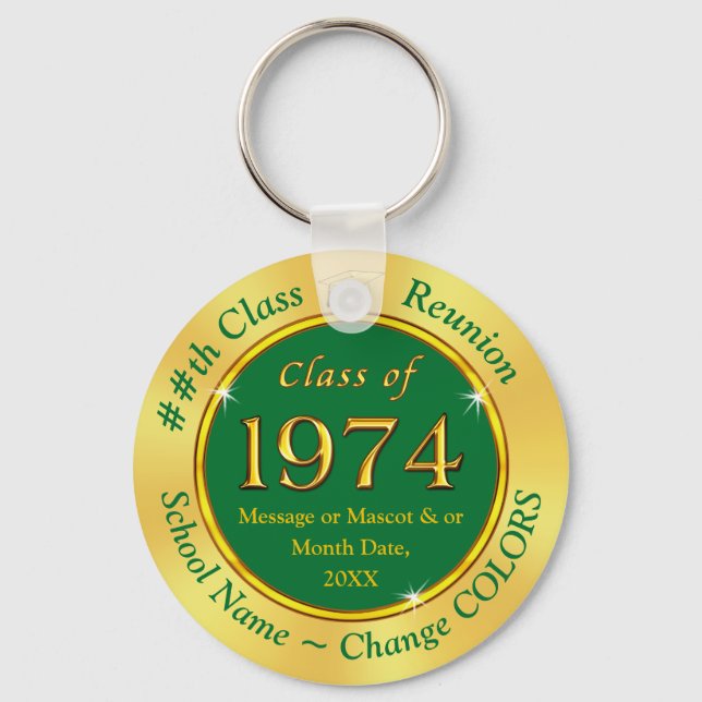 Cheap Green and Gold, Class of 1974, Favours Keychain (Front)