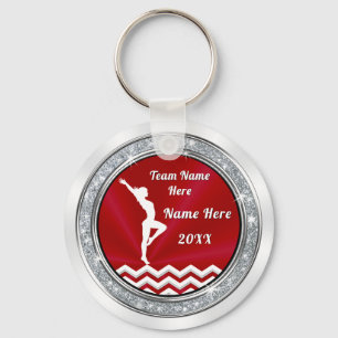 Cheap Gymnastics Party Favors for Girls Red, White Keychain