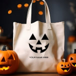 CHEAP JACK O LANTERN PUMPKIN FACE CUSTOM NAME TOTE BAG<br><div class="desc">Celebrate Halloween in style with our exclusive pumpkin face bag, a versatile accessory that can be customized to match your unique style. Add YOUR NAME OR A CUSTOM MESSAGE to make it truly yours. This bag features a whimsical pumpkin design that seamlessly blends the spooky and fun aspects of Halloween....</div>