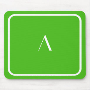 Cheap Kelly Green Mousepad w/ White Monogram