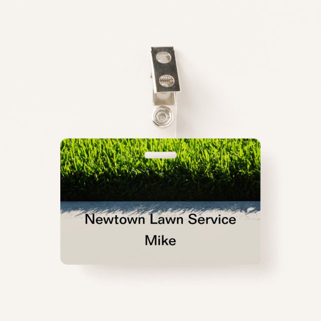 Cheap Lawn Care Service Name Badges (Front with Clip)