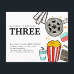 Cheap Movie Night Cinema Watch Party Kid Birthday Flyer<br><div class="desc">Cute Movie Night Cinema Watch Party Kids Birthday Invitation</div>