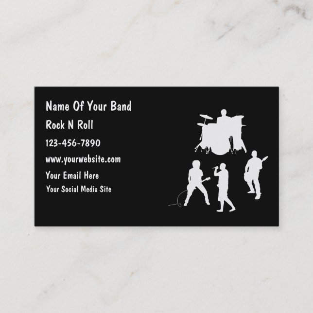 Cheap Musician Band Business Cards (Front)