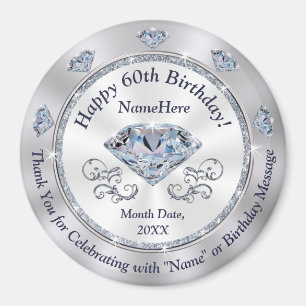 Cheap Personalize, Party Favours for 60th Birthday Magnet