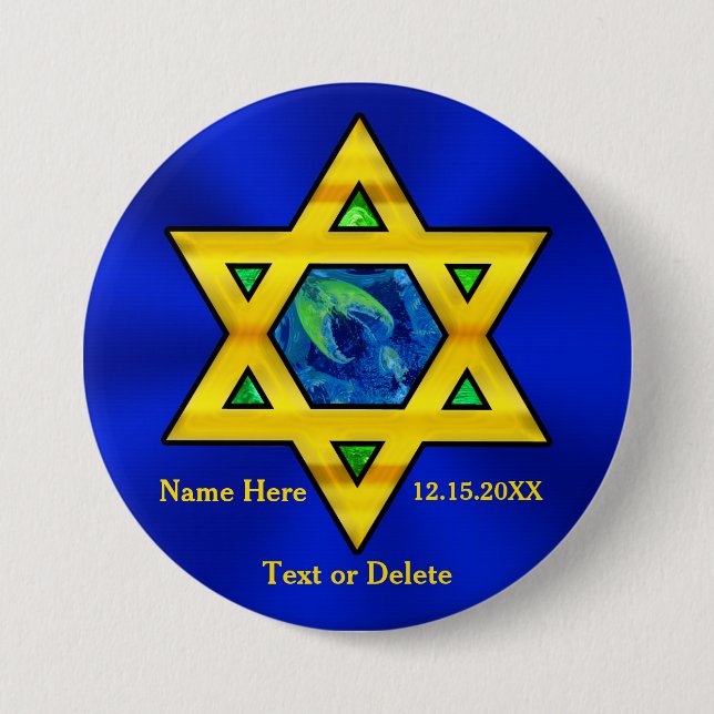 Cheap Personalized Bar Mitzvah Gifts for Guests 3 Inch Round Button (Front)