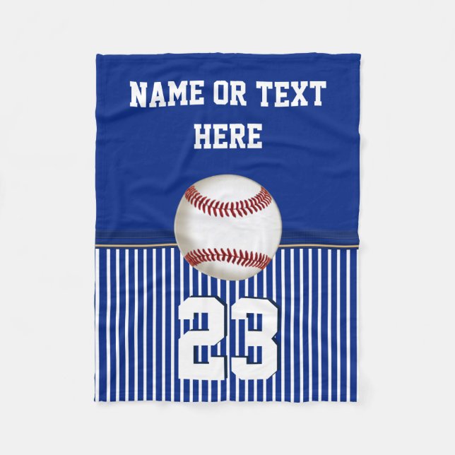 Cheap Personalized Baseball Fleece Throw Blanket (Front)