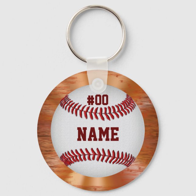 Cheap Personalized Baseball Keychains for Players (Front)