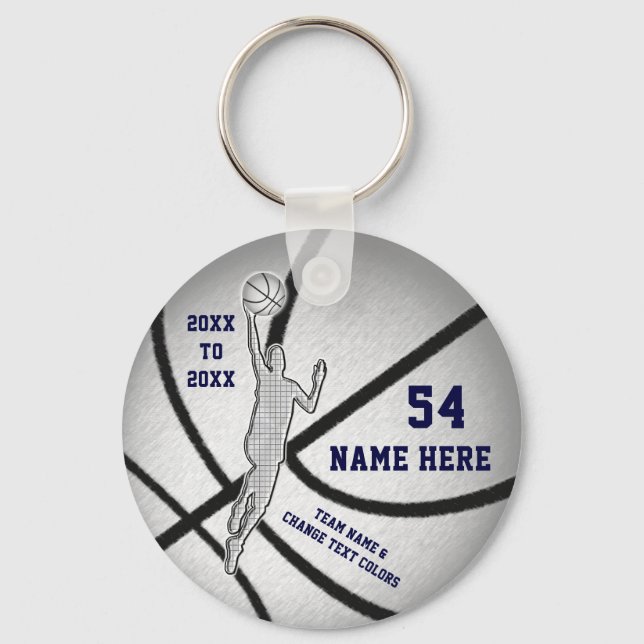 Cheap, Personalized Basketball Party Favours, BOYS Keychain (Front)
