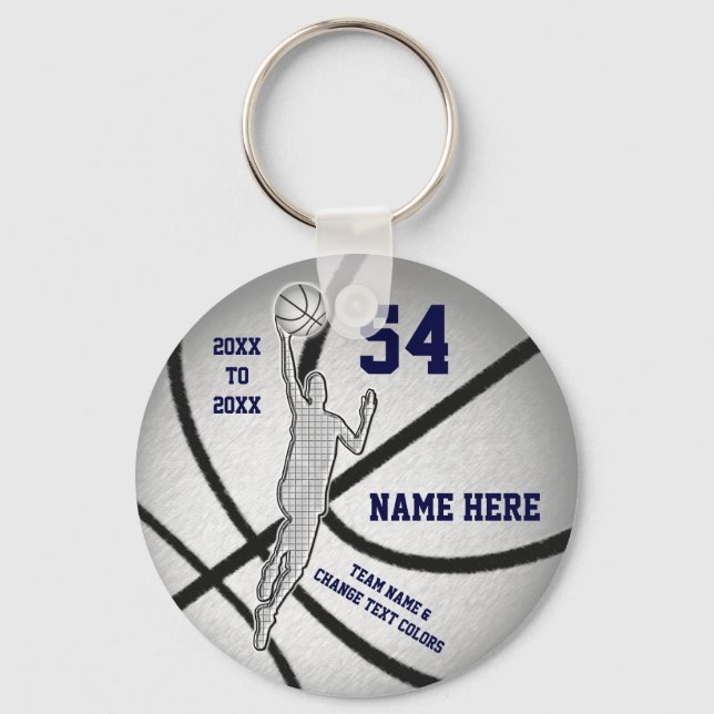 Cheap, Personalized Basketball Party Favours, BOYS Keychain (Front)