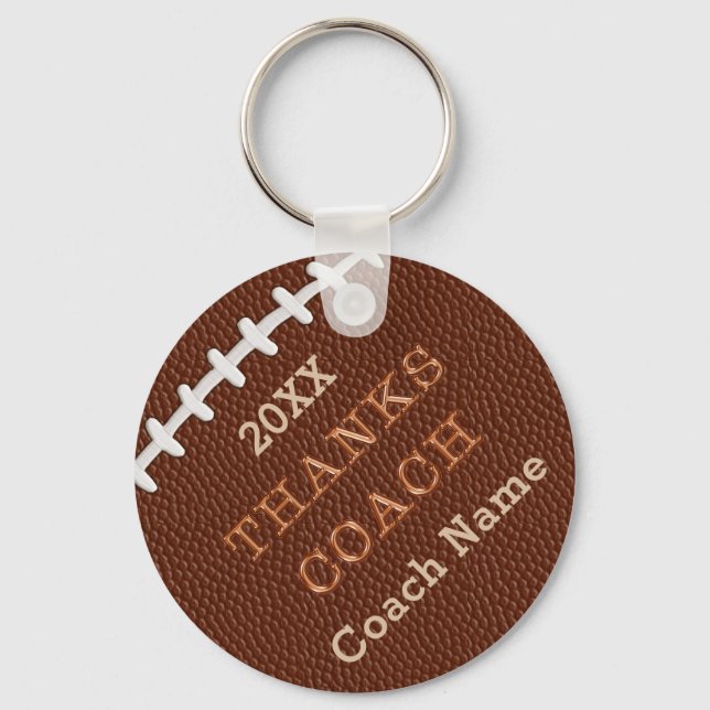 Cheap Personalized Football Coach Gift Ideas Keychain (Front)