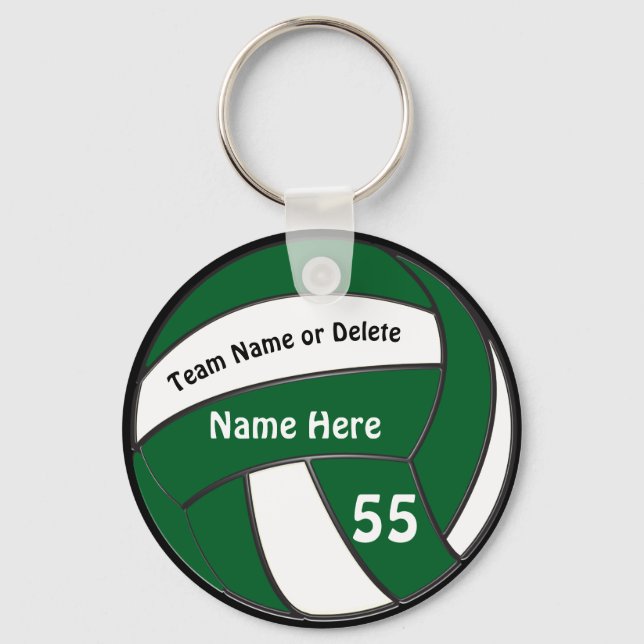 Cheap Personalized Green Volleyball Gifts Keychain (Front)