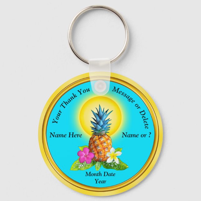 Cheap Personalized Hawaiian Party Favours Keychain (Front)