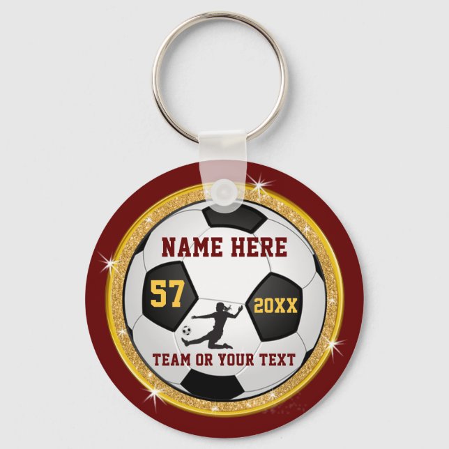 Cheap Personalized Soccer Team Gifts for Girls Keychain (Front)