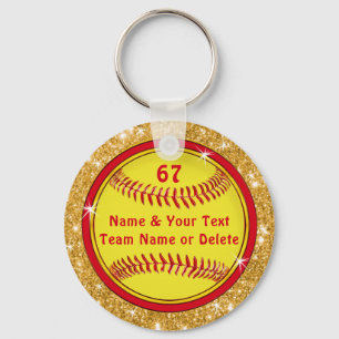 Cheap Personalized Softball Keychains, Your COLORS Keychain