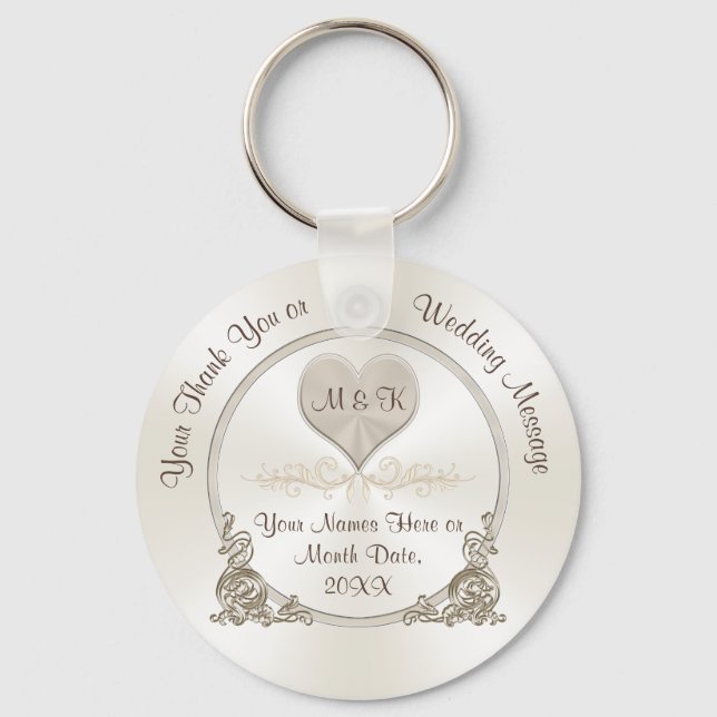 Cheap Personalized Wedding Favours, Bulk Discounts Keychain (Front)