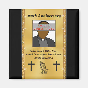 Cheap Photo Personalized Pastor Anniversary Favors Magnet