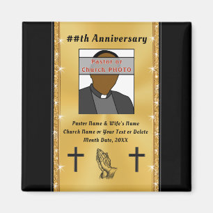 Cheap Photo Personalized Pastor Anniversary Favour Magnet