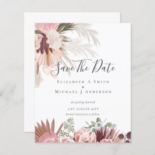 CHEAP PHOTO SAVE DATES - Pampas Grass Burgundy