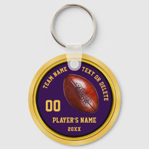 Cheap Purple and Gold Football Gifts for Players Keychain