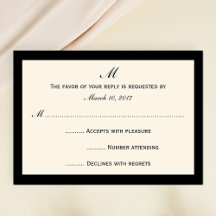 Cheap RSVP Invitation Cards Your Colour Border