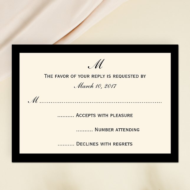 Cheap RSVP Invitation Cards Your Colour Border (Creator Uploaded)