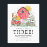 Cheap Rustic Barnyard Animals Kids Farm Birthday Flyer<br><div class="desc">Cute Watercolor Rustic Barnyard Animals Kids Farm Birthday Invitation</div>