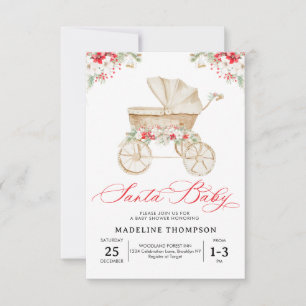 CHEAP Santa Baby Christmas Stroller Baby Shower Card