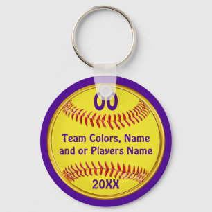 Cheap Softball Gift Ideas, Your Text and Colours Keychain