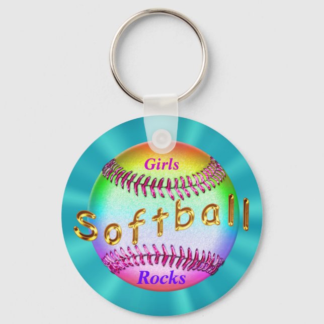 Cheap Softball Gifts for Girls, Softball Gift Bag Keychain (Front)