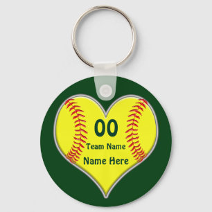 Cheap Softball Gifts with Your Text and Colours Keychain