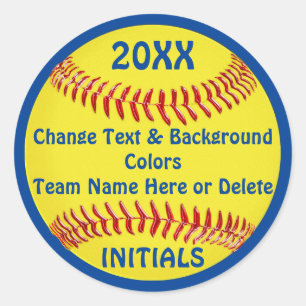 Cheap Softball Stickers with Your COLORS and TEXT