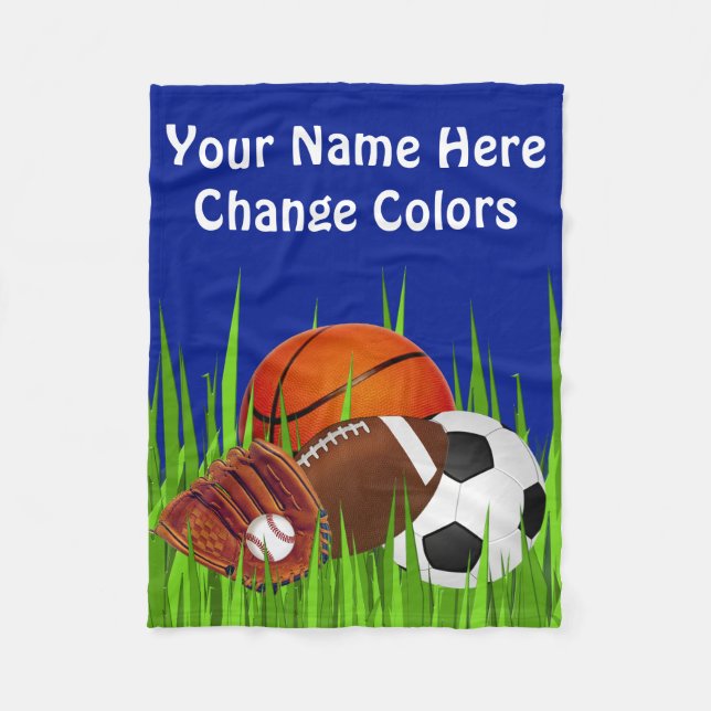 Cheap Sports Fleece Blanket Your TEXT and COLORS (Front)