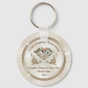 Cheap Stunning 70th Anniversary Party Ideas Favour Keychain