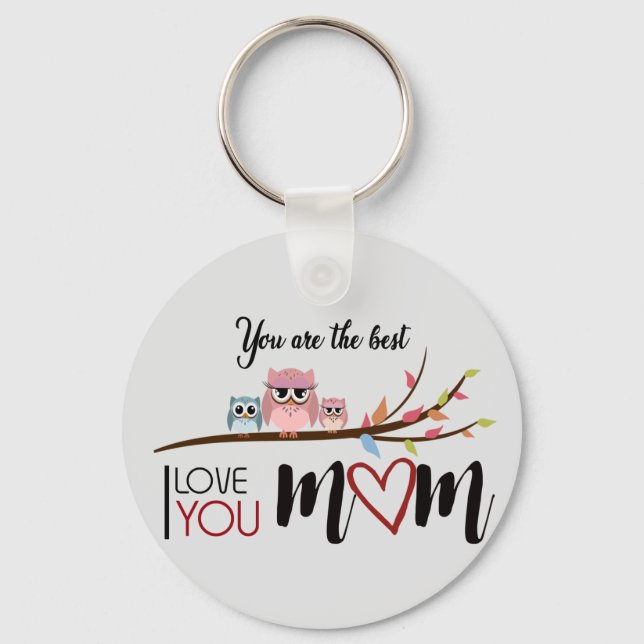 Cheap-type verse hugs mom "mother's day" keychain (Front)