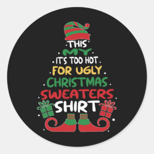 Cheap Ugly Christmas Sweaters Funny Xmas Men Women Classic Round Sticker