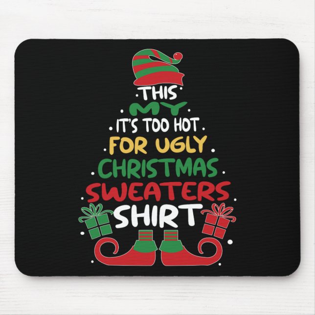 Cheap Ugly Christmas Sweaters Funny Xmas Men Women Mouse Pad (Front)